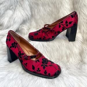 90s dark vampy red floral